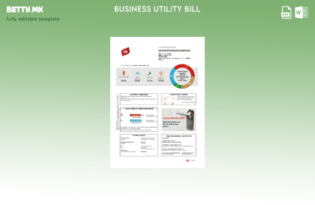Модерен стил на шаблон за деловни сметки EDP Португалија за комунални услуги